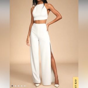 White Two Piece Pant Set